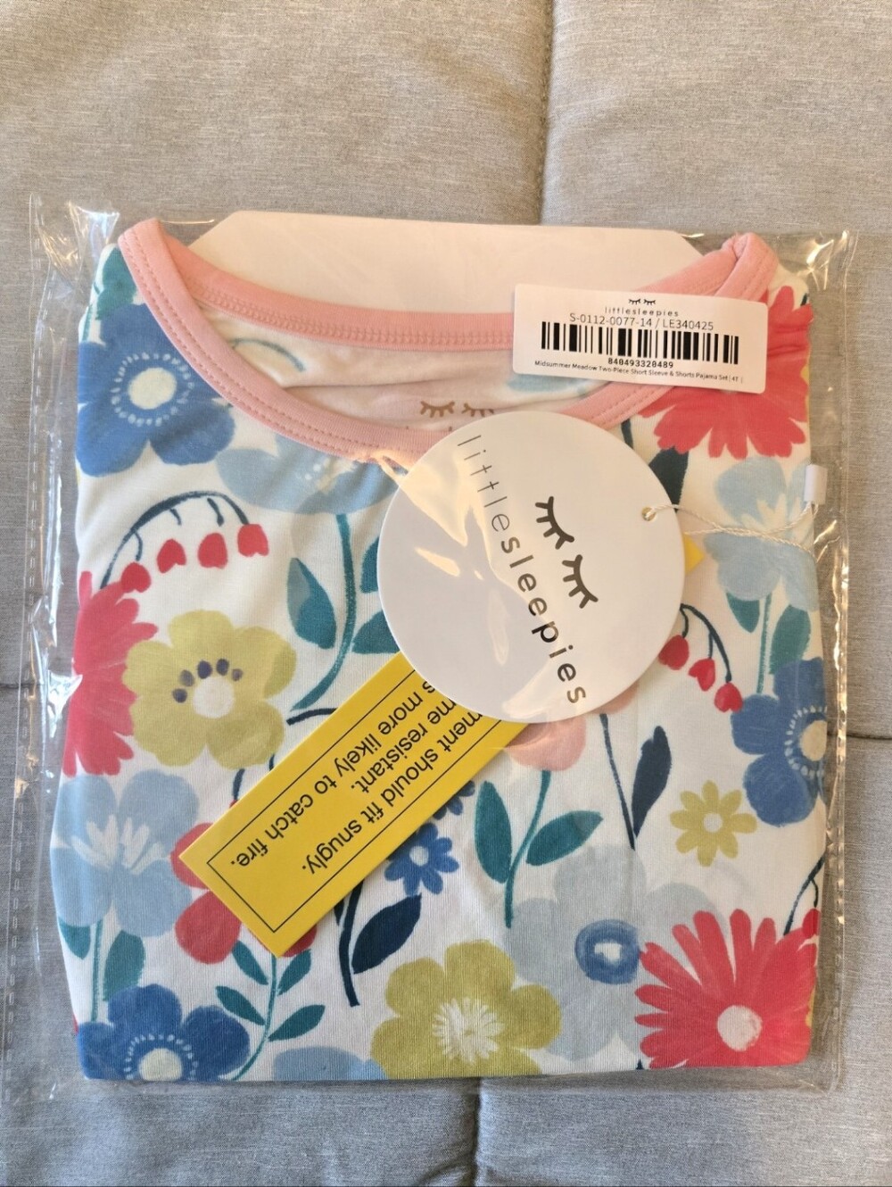 NIB Little Sleepies Midsummer Meadow Two Piece Short Sleeve/ Shorts set - 4T